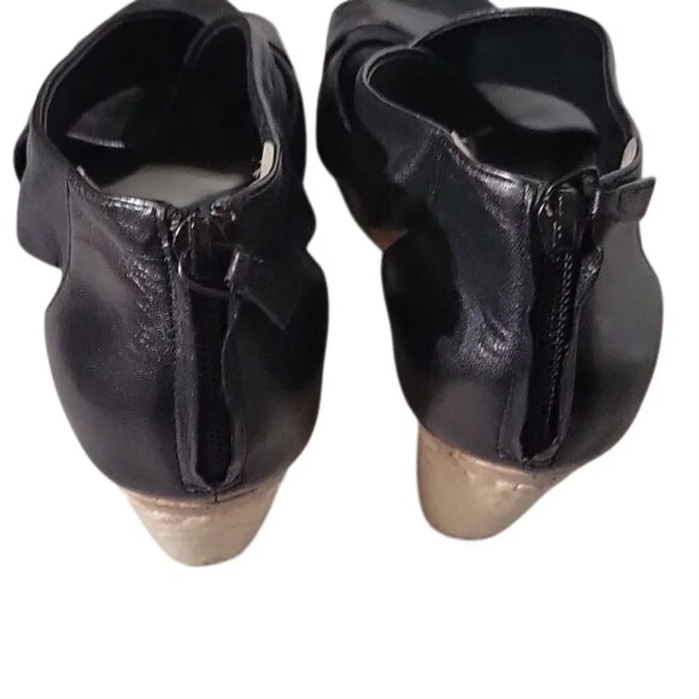 NIKE AIR Colaboration Lambskin leather wedge 8 Black Sexy Summer Comfy‎